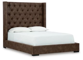 Queen Faux Leather Upholstered Bed