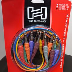 Hosa 1/4 TRS To TRS, 8PC 3 FEET CABLE PACK