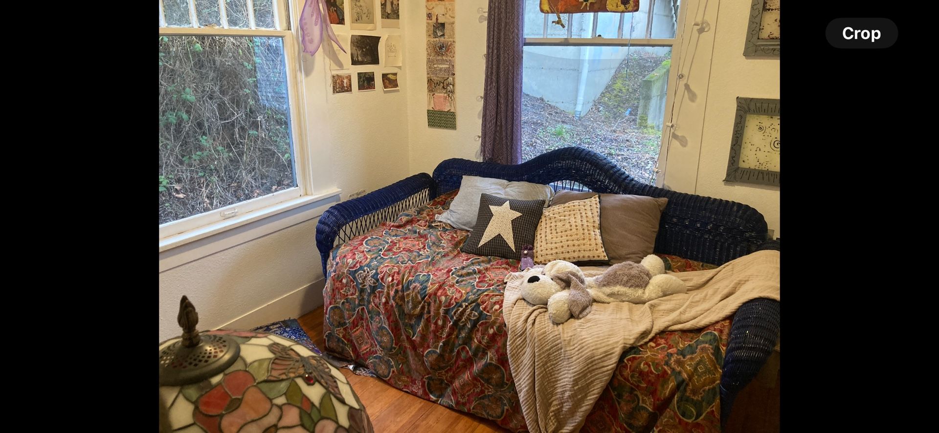 Blue Wicker Day Bed Bed Frame with Trundle