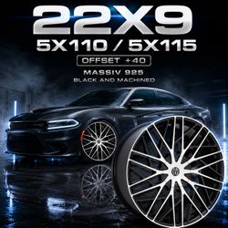 🔥 22x9 MASSIV 925 BLACK AND MACHINED Wheels 🔥
