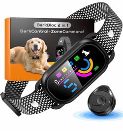 BarkBloc 2-in-1 Anti Bark Dog Collar No-Go Zone Training Rechargeable Sensor | New, Sealed