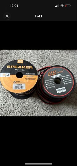 GS Power 16 AWG 100ft Clear Speaker Wire Copper Clad Aluminum Red/Black