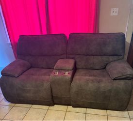 Dark beige  reclainer sofa for two