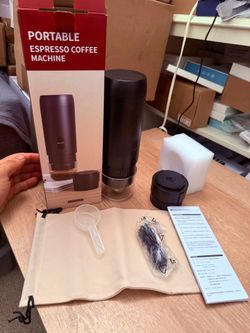 Portable Electric Espresso Machine, Coffee Espresso Maker for Travel with USB-C, Battery Powered 1800mAh, for Ground Coffee & NS Capsule, for Office,G