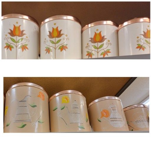 Vintage Mid Century Kitchen Ransburg Canisters Set 4pc