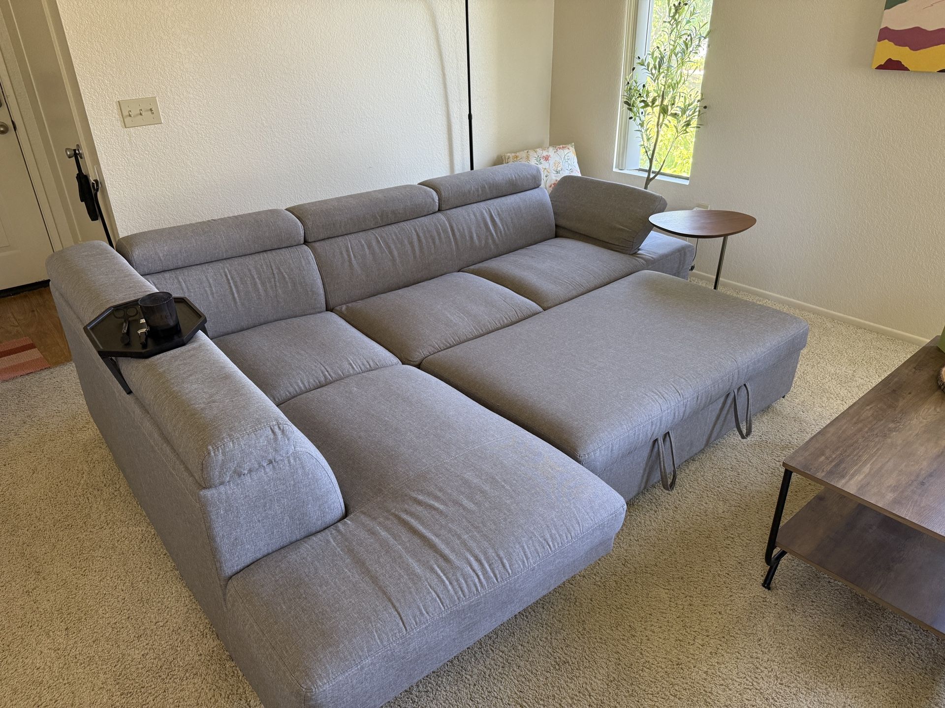 Large Sectional Couch with Expandable Sleeper Sofa