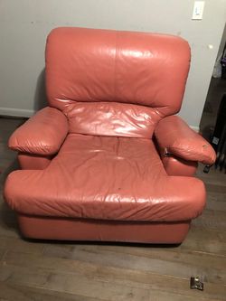 Pink Salmon Leather couches