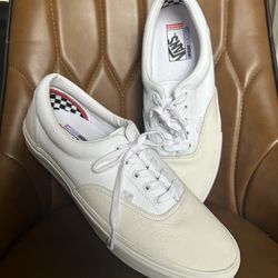 New Vans Authentic Premium Leather White Sneakers Low-Top Shoes 
