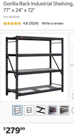 Gorilla Rack Industrial Shelving, 77” x 24” x 72"