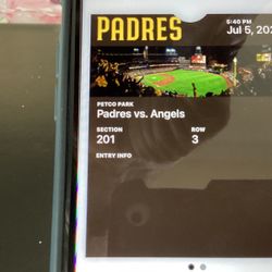 San Diego Padre Tickets Wednesday 5:40  vs Angels