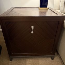 Modern Wood Accent Cabinet Nightstand Table