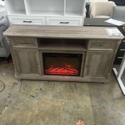 Tv stand with fireplace (small damage)
