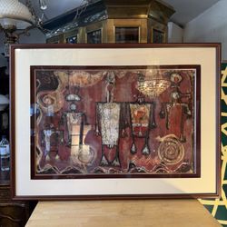 Vintage 1989 Signed By The Artist I Believe On Fabric Watercolor