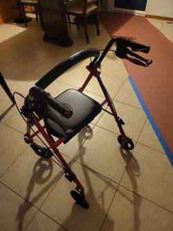 Drive Brand Medical Rollator Walker Red 4 wheels $30