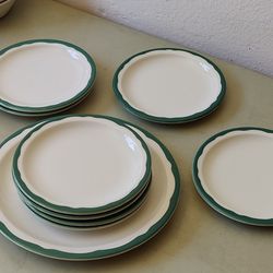 Exceptional Vintage Diner-style 6" Side Plates--SYRACUSE Evergreen Restaurant  Ware Set Of 8