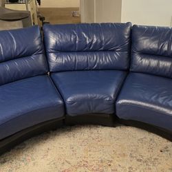 Wilma Salloti Italian Leather Sectional Couch