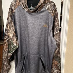 Realtree Mens 2XL Hoodie With Gator Camo Gray Hunting Pullover
