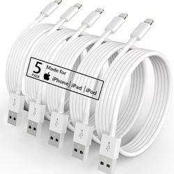 [Apple MFi Certified] 5pcs 10FT Charger Cable For Iphone, Fast Charge Cable For IPhone 14/13/12/11 Pro Max/XS MAX/XR/XS/X/8/7/Plus IPad And More