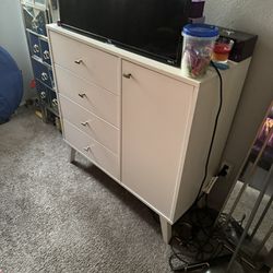 White Dresser Drawers Shelf Cabinet