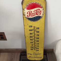 Vintage Pepsi Cola 1950’s Thermometer Made In USA