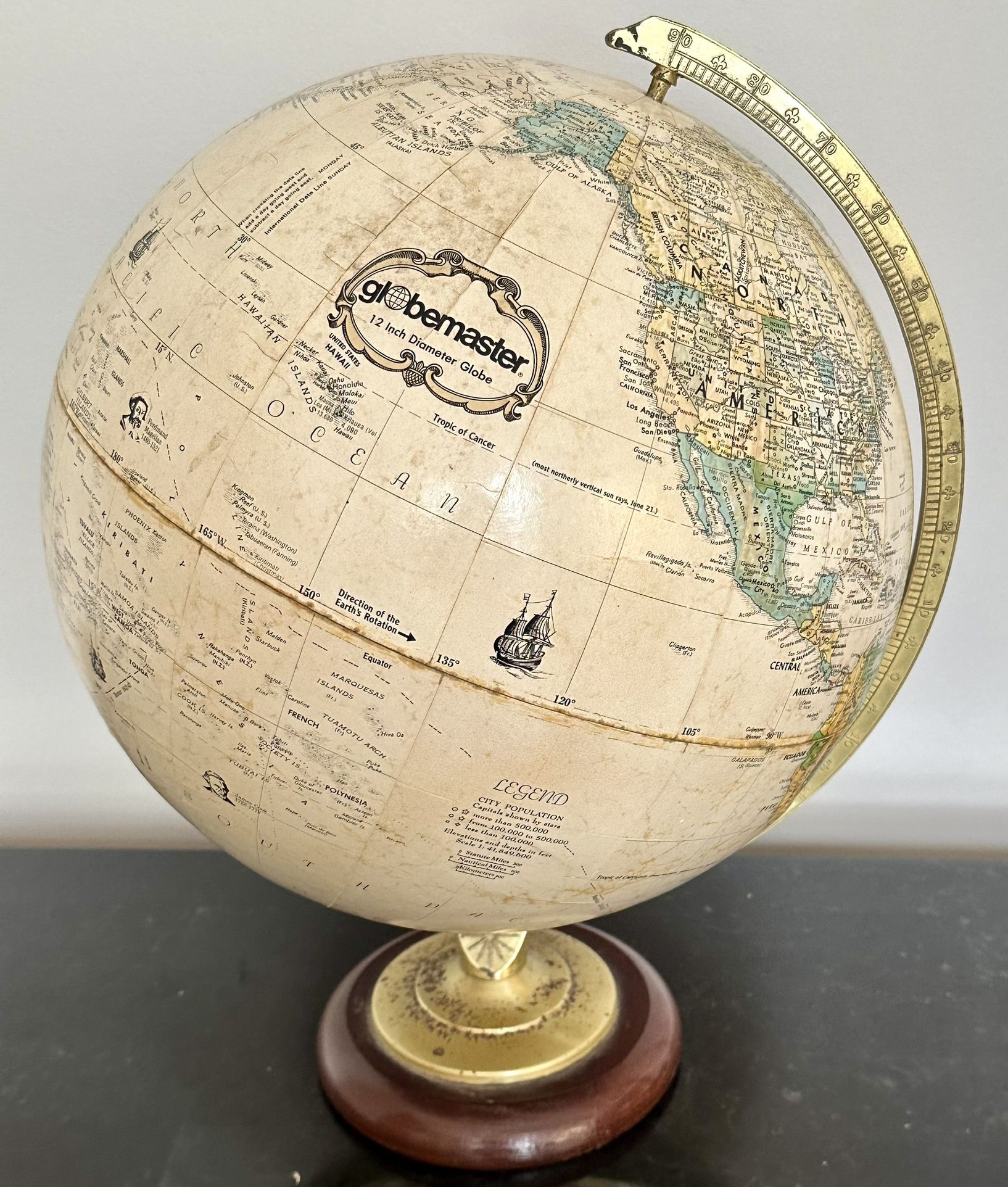 Vintage Globemaster 12” World Globe
