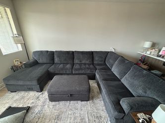 Ashley Furniture Large 3-Piece Charcoal Sectional w/ Chaise