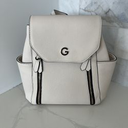 White Leather Backpack Purse