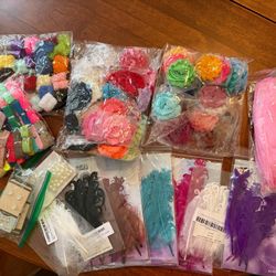 Box Of Feathers, Flowers, Elastic, Decoration 