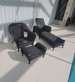 Ratana Patio Furniture.  3 PC. No Cushions  100 FIRM