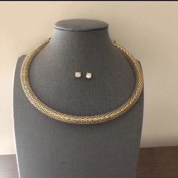 Gold Plated Snake Chain Open Choker Set