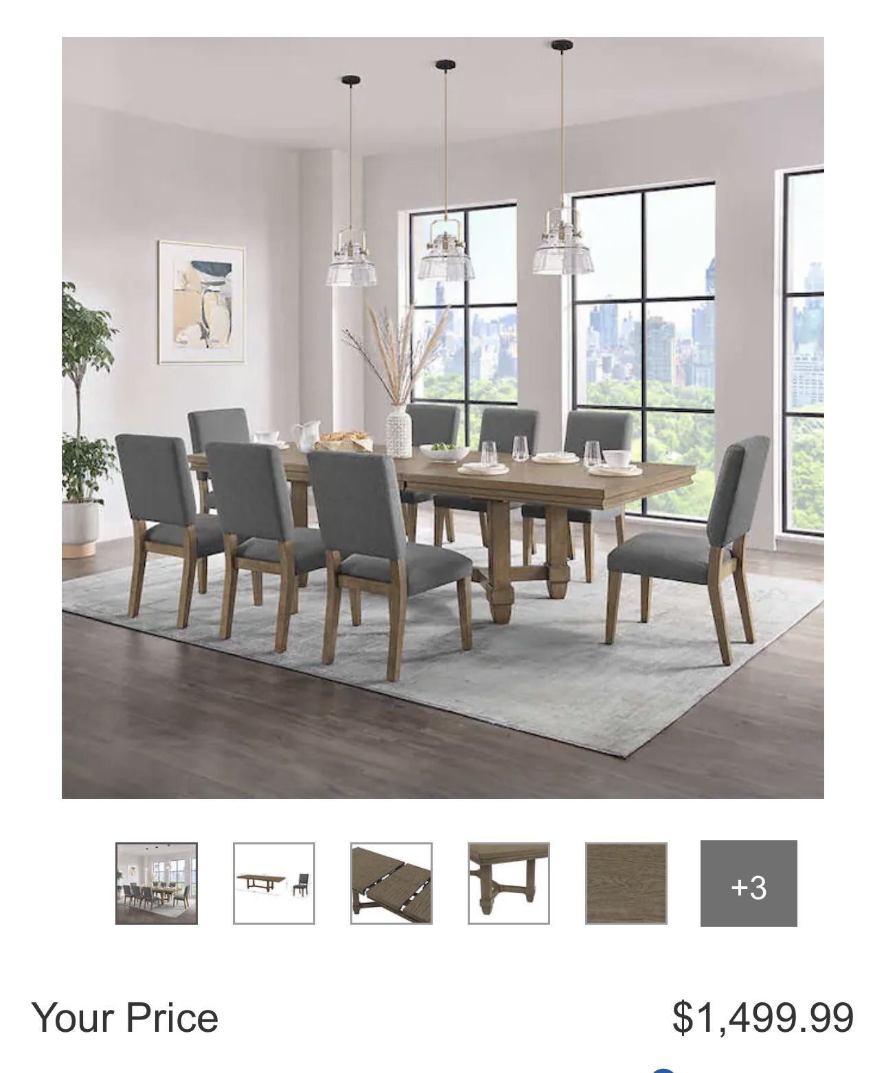 Belmore 9-piece Dining Table Set extendable COSTCO