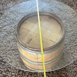 Beautiful Glass Barrel Wine Table