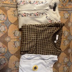 Brown Cozy dress set with cardigan for girls 10-12