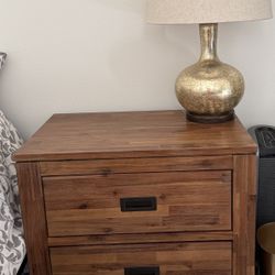Two Nightstands (solid acacia wood, from Macys)