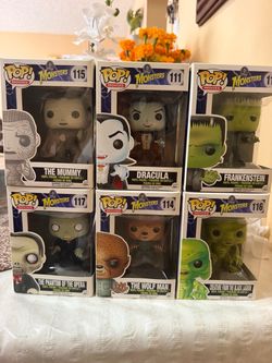 Vintage Funko Pop! Universal Monsters Set of 6 – Dracula, Frankenstein, The Mummy, Wolf Man, Phantom & Creature