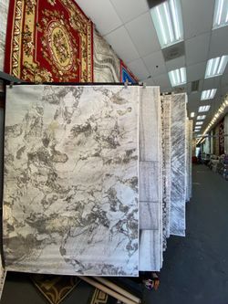 5x7 Area Rugs Carpet Rugs abstract design thick colors white Gold