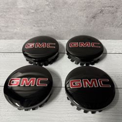 4 X Glossy Black Wheel Rim Center Caps 83mm For Sierra Yukon Denali 2014-2020