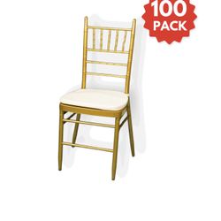 Chiavari Chair - Gold with Free Cushion (100 PACK)