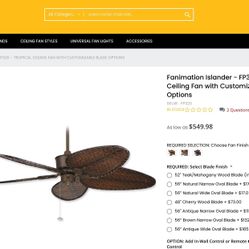 Fanimation Islander FP320, FAN MOTOR ONLY