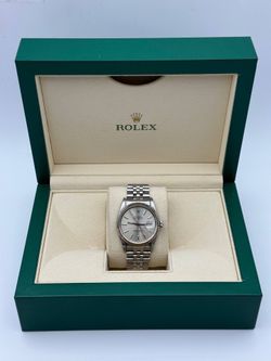 1991 Rolex Datejust 36 36mm stainless jubilee bracelet 18k white gold fluted bezel silver dial quick-set 16234 watch box appraisal