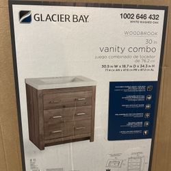 30 Inch Vanity Combo With Top And Sink White Washed Oak