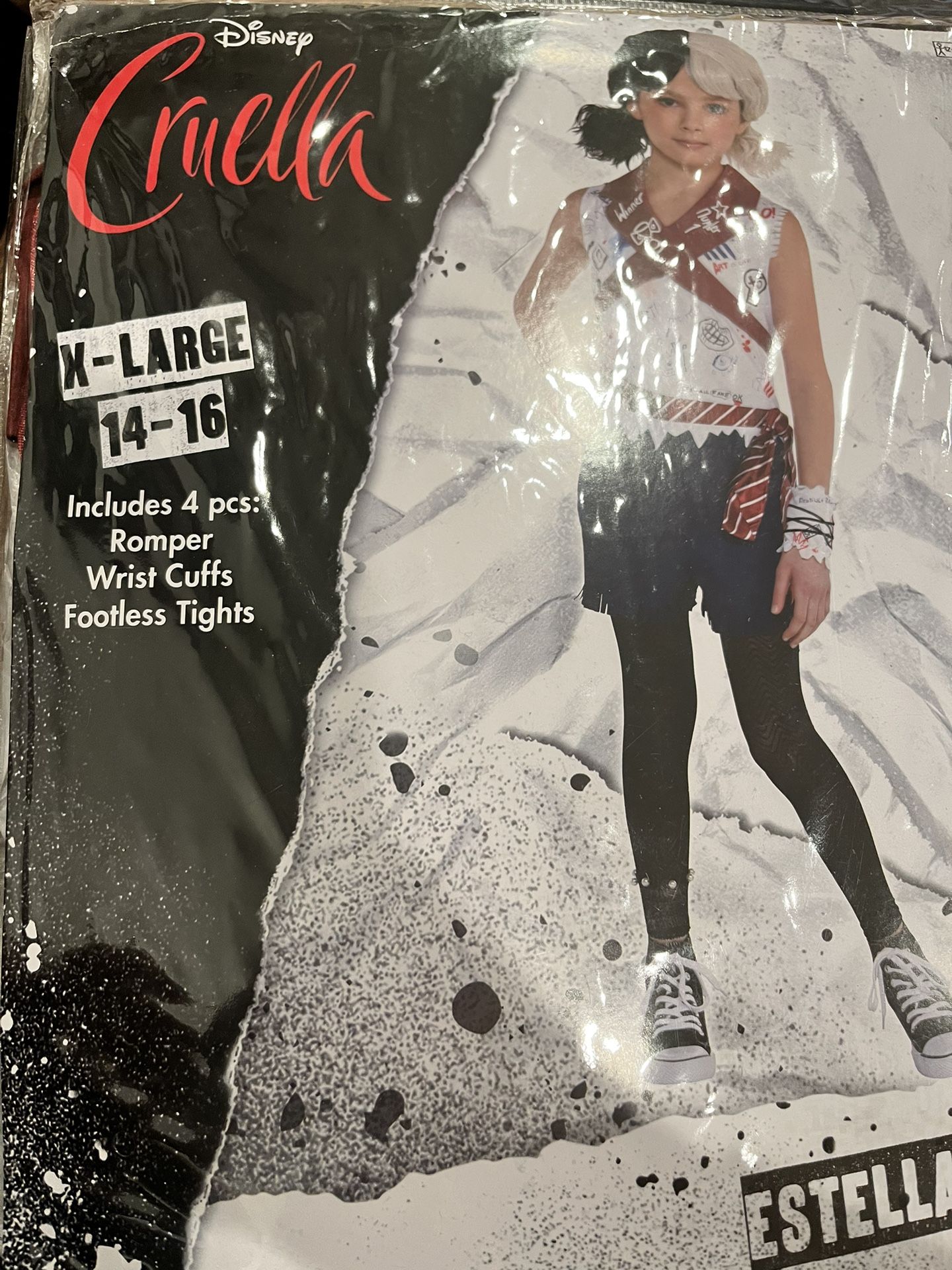 Kids Cruella Costume Size Xl
