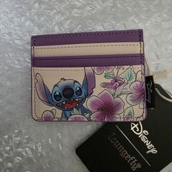 Loungefly Disney Lilo & Stitch Hibiscus Flowers Cardholder NEW 