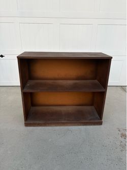 Small Brown Bookcase with Two Shelves