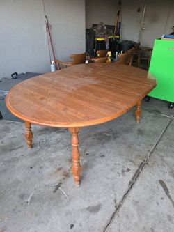 Dining table and chairs