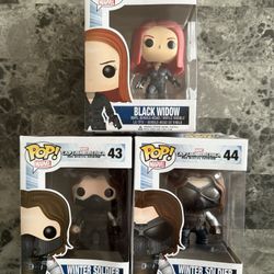 Funko Pop Marvel Captain America Winter Soldier Black Widow Vaulted