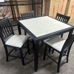 Counter Height Black And White Table Set 