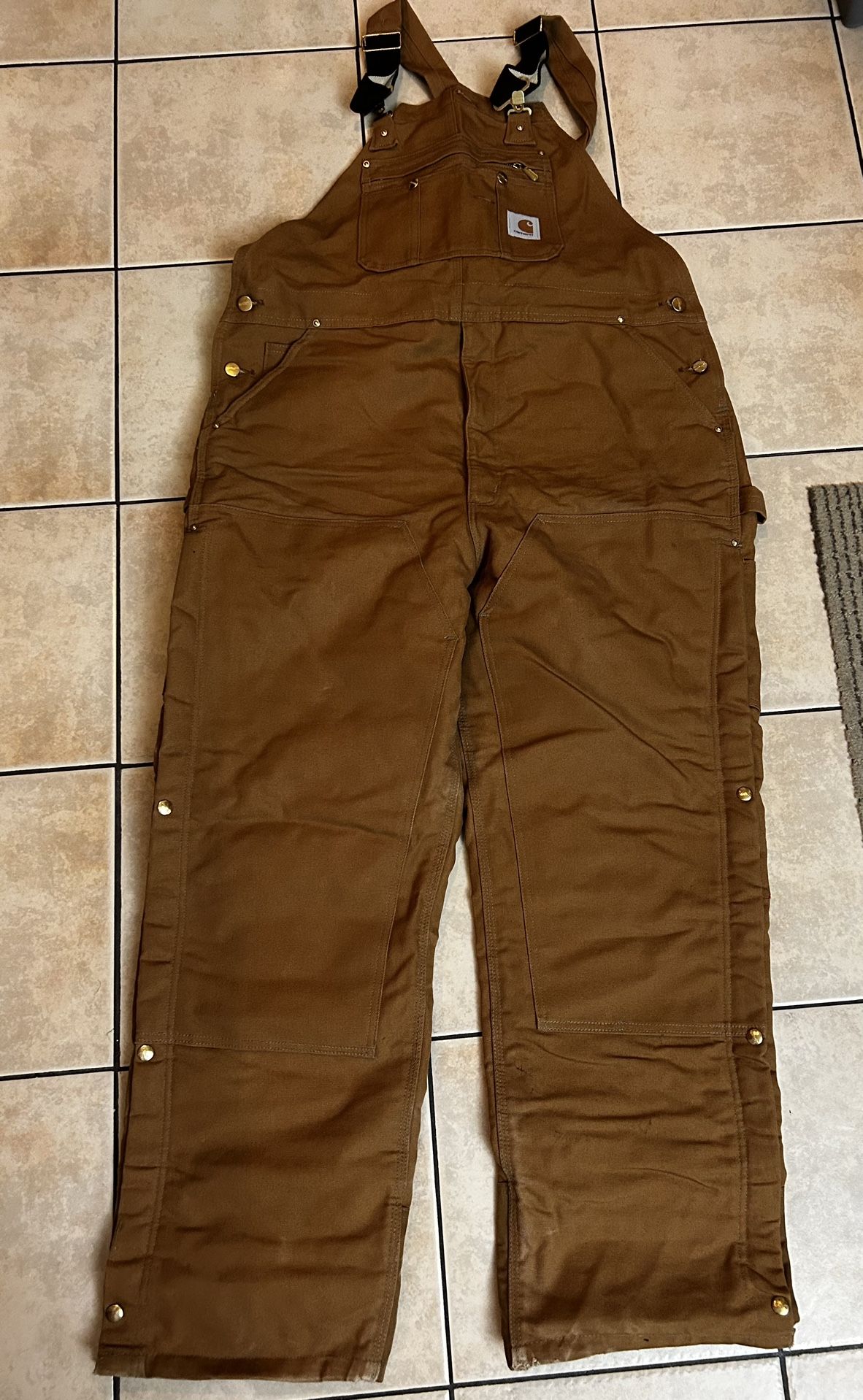 CARHARTT LOOSE FIT WASHED DUCK INSULATED BIB OVERALL