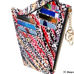 RFID Card Holder Wallet for Women Slim Wallets Bifold Multi Card Case Zipper Coin Purse