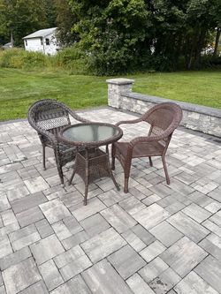 Wicker table and chairs